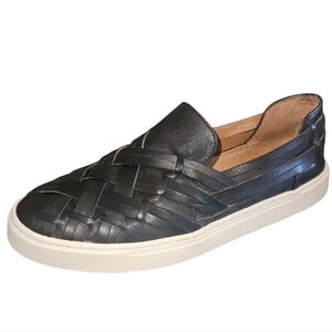 Frye Women's Ivy Huarache Black Woven Leather Slip-on Sneaker Size 7.5
